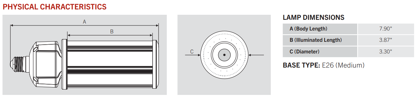 36W HID Replacement LED Lamp (Corn Cob) Power Select + Color Select